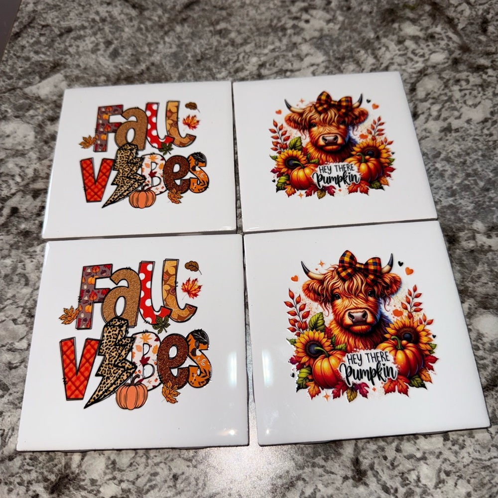 Fall Vibes Coaster Set - Picture 2 of 3